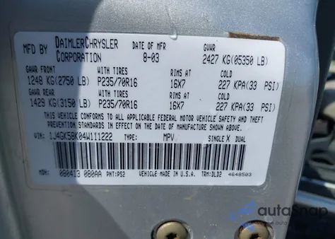 2004 Jeep Liberty Limited Edition из США, поврежденный, VIN 1J4GK58K04W111222